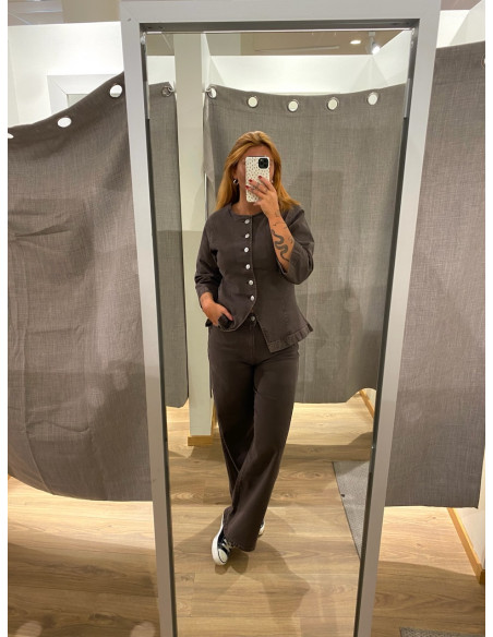 PCSELMA 3/4 DENIM TOP