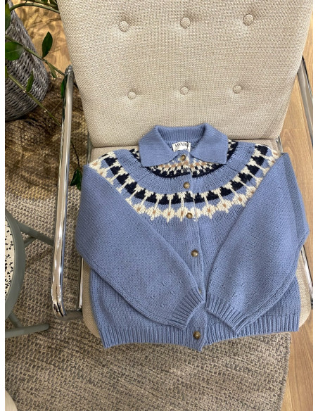 AWTILLIE LS O-NECK KNIT CARDIGAN