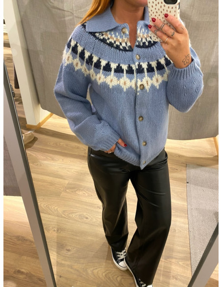 AWTILLIE LS O-NECK KNIT CARDIGAN