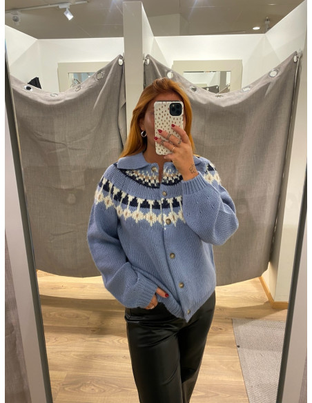 AWTILLIE LS O-NECK KNIT CARDIGAN