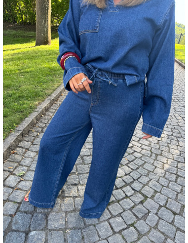 PCSILKE LS DENIM V-NECK SHIRT