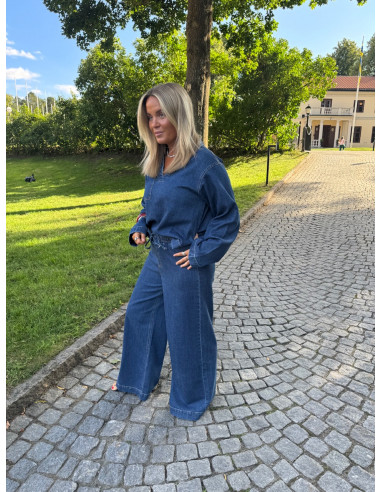 PCSILKE LS DENIM V-NECK SHIRT