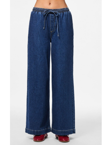 PCSILKE MW PULL UP DENIM PANTS