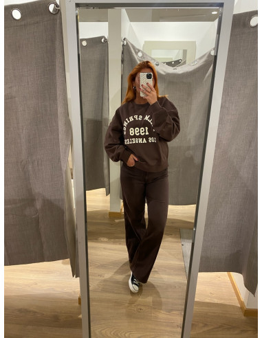 ONLJUICY HW WIDE LEG BROWN