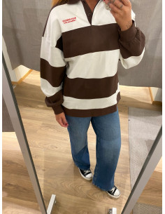 JXPALOMA LOOSE LS STRIPE POLO 2