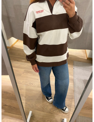 JXPALOMA LOOSE LS STRIPE POLO