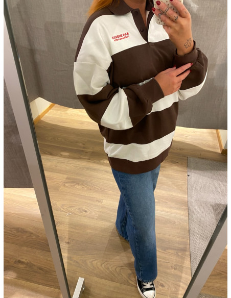 JXPALOMA LOOSE LS STRIPE POLO