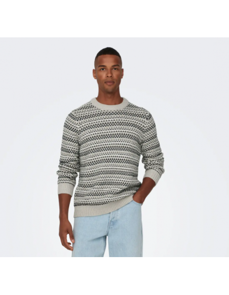 ONSMUSA REG 3 STRUC CREW KNIT