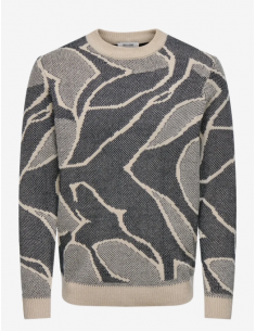 ONSLONG REG LS CREW JAQUARD KNIT