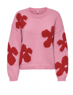 ONLBOOTLE LS FLOWER O-NECK KNT 2