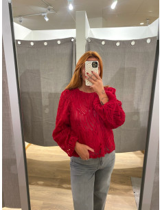 OBJLUCIE L/S RE O-NECK TOP