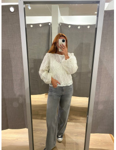 OBJLUCIE L/S RE O-NECK TOP 2