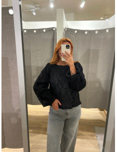 OBJLUCIE L/S RE O-NECK TOP 2