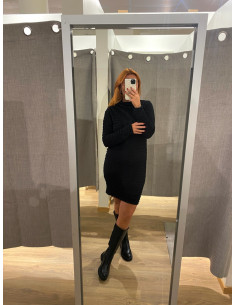 PCNABILA LS DRAPED DRESS