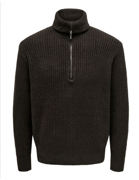 ONSFRAME RLX LS 1/2 ZIP HIGH NECK KNIT