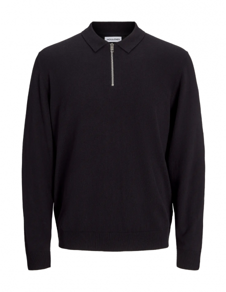 JJEEMIL KNIT POLO HALF ZIP LS NOOS