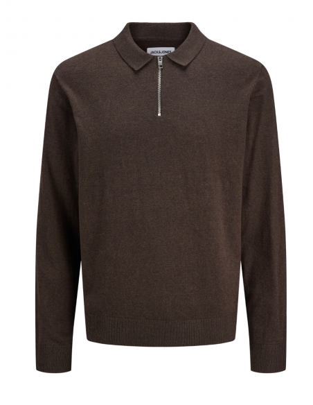 JJEEMIL KNIT POLO HALF ZIP LS NOOS