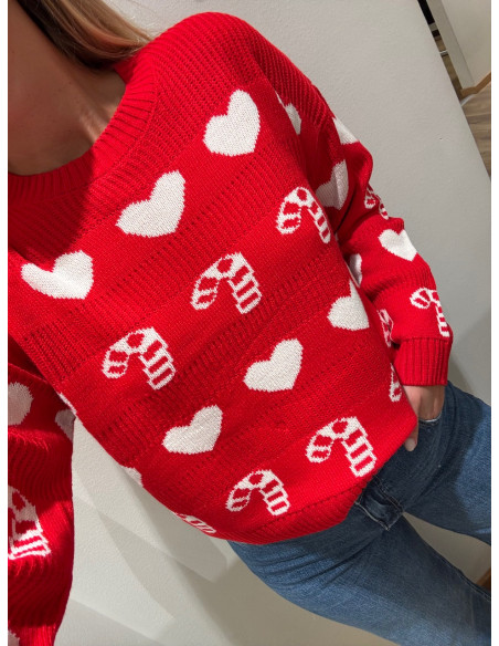 VMCANDYHEARTS LS O-NECK PULLOVER XMAS