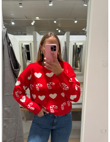 VMCANDYHEARTS LS O-NECK PULLOVER XMAS
