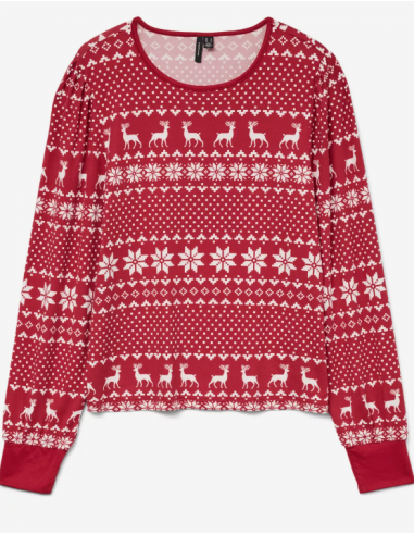 VMCHRIS LS O-NECK TOP JRS XMAS