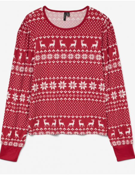 VMCHRIS LS O-NECK TOP JRS XMAS