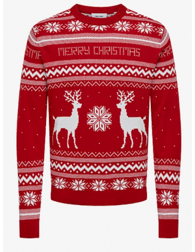 ONSXMAS REG 5 JAQ CREW KNIT