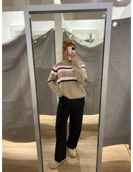 OBJGALIA L/S RE KNIT PULLOVER