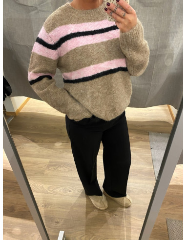 OBJGALIA L/S RE KNIT PULLOVER