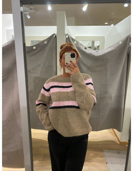 OBJGALIA L/S RE KNIT PULLOVER