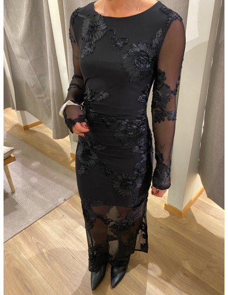 PCOFFIA LS ONECK ANKLE DRESS