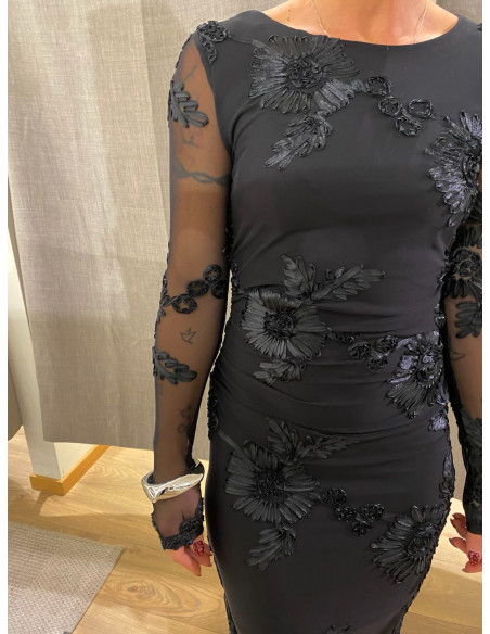 PCOFFIA LS ONECK ANKLE DRESS