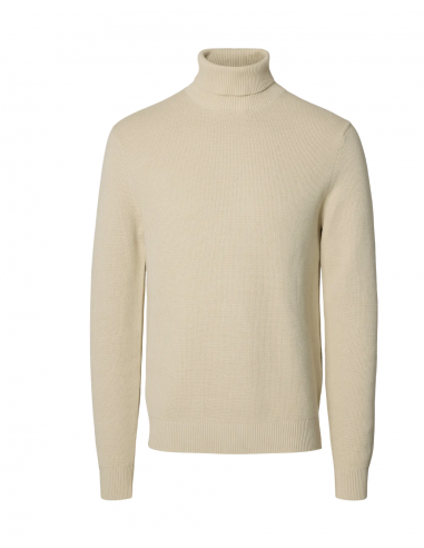 SLHDANE LS KNIT STRUCTURE ROLL NECK NOOS