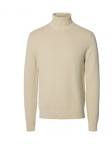 SLHDANE LS KNIT STRUCTURE ROLL NECK NOOS