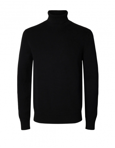 SLHDANE LS KNIT STRUCTURE ROLL NECK NOOS