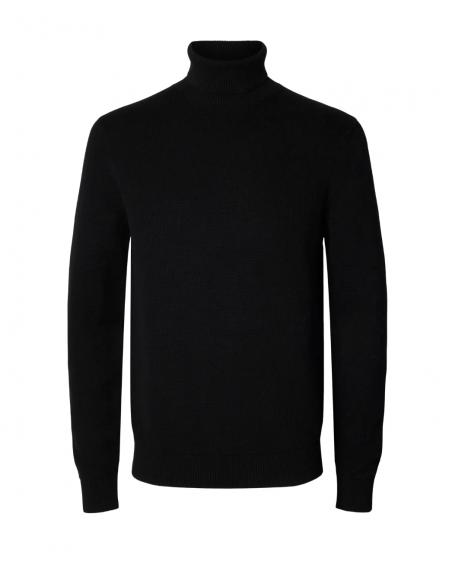 SLHDANE LS KNIT STRUCTURE ROLL NECK NOOS