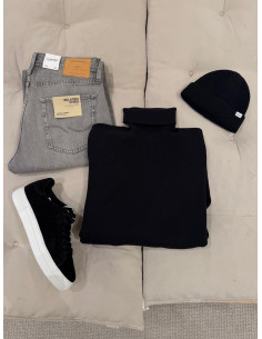 SLHDANE LS KNIT STRUCTURE ROLL NECK NOOS