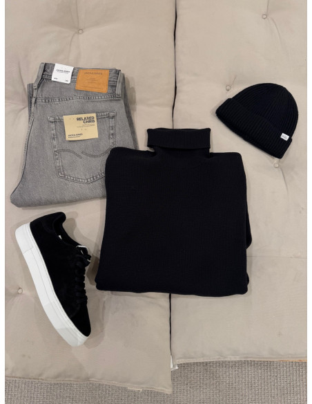 SLHDANE LS KNIT STRUCTURE ROLL NECK NOOS