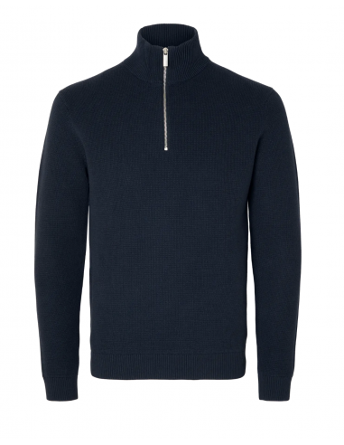 SLHDANE LS KNIT STRUCTURED HALF ZIP NOOS