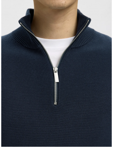 SLHDANE LS KNIT STRUCTURED HALF ZIP NOOS