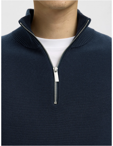 SLHDANE LS KNIT STRUCTURED HALF ZIP NOOS