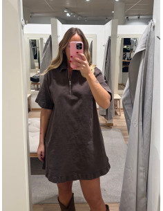 PCSELMA 3/4 ZIP DENIM DRESS