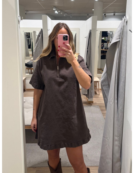 PCSELMA 3/4 ZIP DENIM DRESS