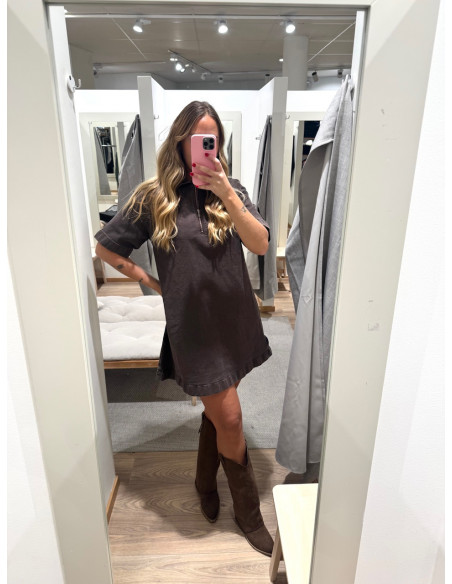 PCSELMA 3/4 ZIP DENIM DRESS