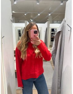 PCMALOU LS O-NECK CUTLINE KNIT 2