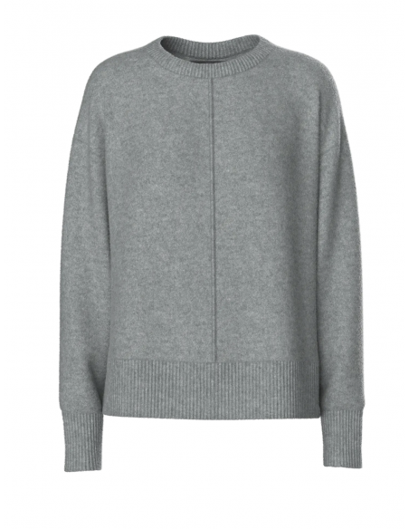 PCMALOU LS O-NECK CUTLINE KNIT