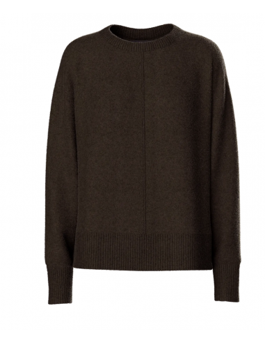 PCMALOU LS O-NECK CUTLINE KNIT