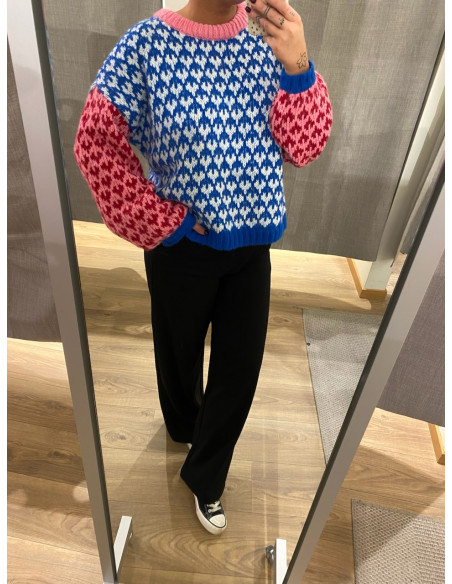 ONLCARO LS PATTERN O-NECK CC KNT