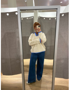 PCBERA LS OVERSIZE POLO KNIT