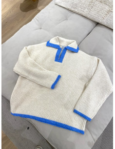 PCBERA LS OVERSIZE POLO KNIT 2