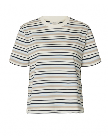 SLFESSENTIAL SS STRIPED BOXY TEE NOOS